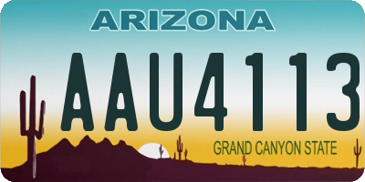 AZ license plate AAU4113