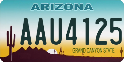 AZ license plate AAU4125