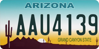 AZ license plate AAU4139