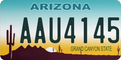 AZ license plate AAU4145