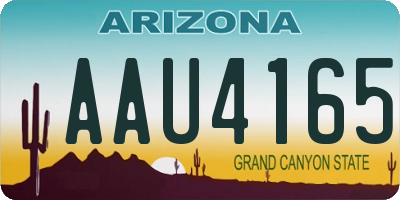 AZ license plate AAU4165