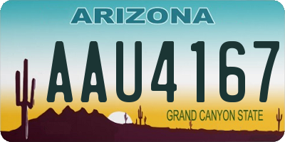 AZ license plate AAU4167
