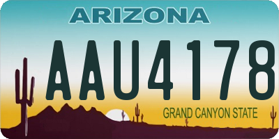 AZ license plate AAU4178