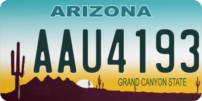 AZ license plate AAU4193
