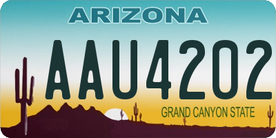 AZ license plate AAU4202