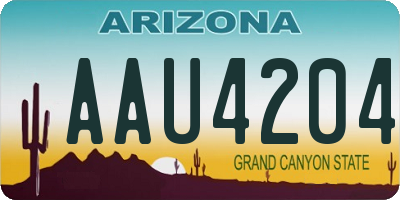 AZ license plate AAU4204