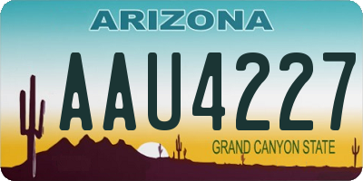 AZ license plate AAU4227