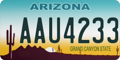 AZ license plate AAU4233