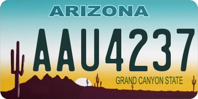 AZ license plate AAU4237