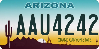 AZ license plate AAU4242