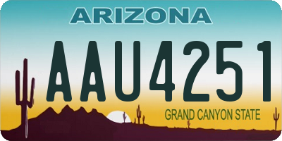 AZ license plate AAU4251