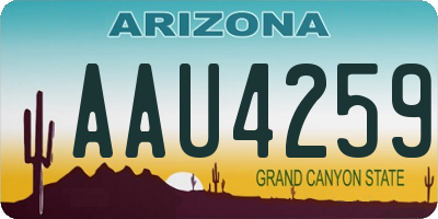AZ license plate AAU4259