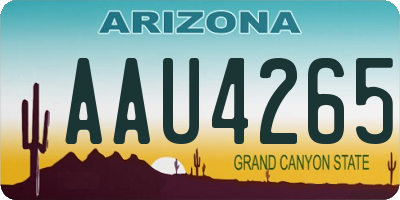 AZ license plate AAU4265