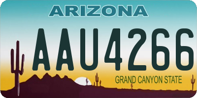 AZ license plate AAU4266