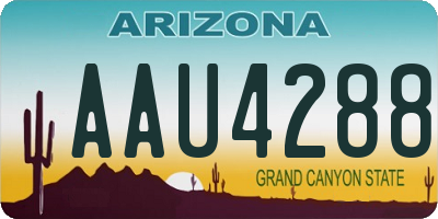AZ license plate AAU4288