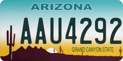 AZ license plate AAU4292