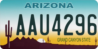 AZ license plate AAU4296