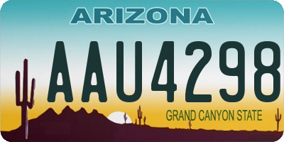 AZ license plate AAU4298