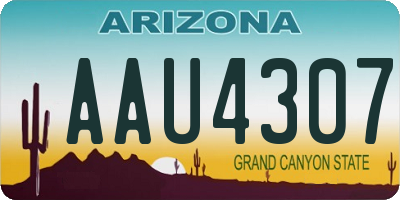 AZ license plate AAU4307