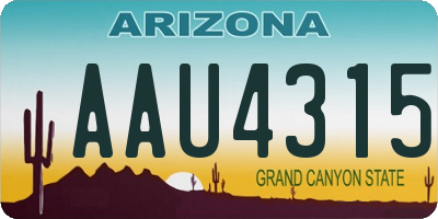 AZ license plate AAU4315