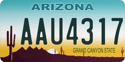 AZ license plate AAU4317