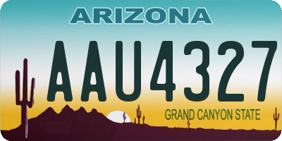 AZ license plate AAU4327