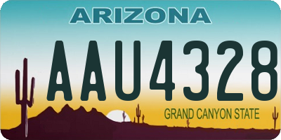 AZ license plate AAU4328