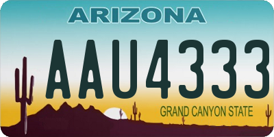 AZ license plate AAU4333