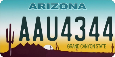 AZ license plate AAU4344