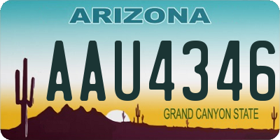 AZ license plate AAU4346