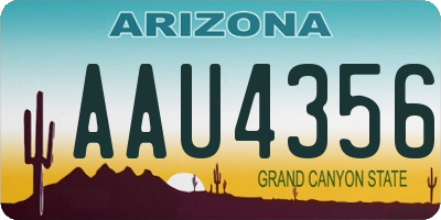 AZ license plate AAU4356
