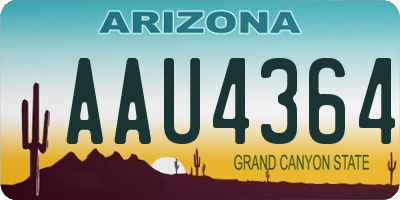 AZ license plate AAU4364