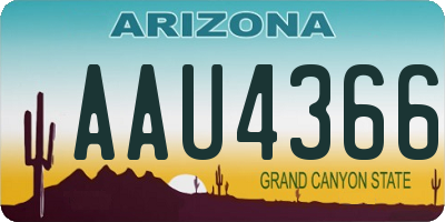 AZ license plate AAU4366