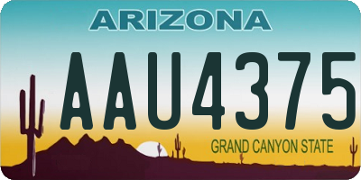 AZ license plate AAU4375