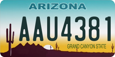 AZ license plate AAU4381