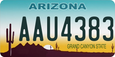 AZ license plate AAU4383