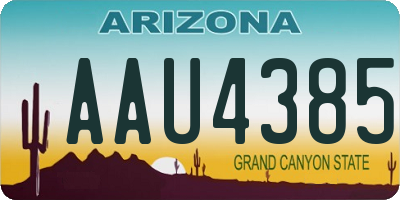 AZ license plate AAU4385