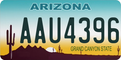 AZ license plate AAU4396