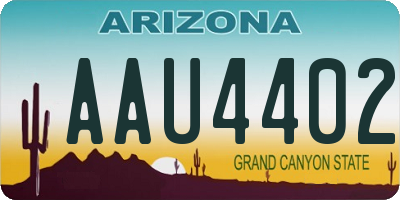 AZ license plate AAU4402