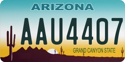 AZ license plate AAU4407
