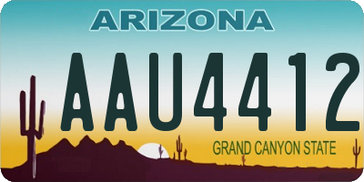 AZ license plate AAU4412