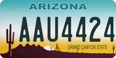 AZ license plate AAU4424