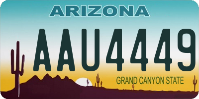 AZ license plate AAU4449