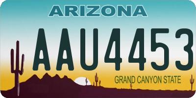 AZ license plate AAU4453