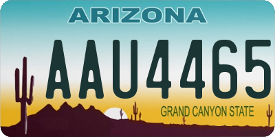 AZ license plate AAU4465
