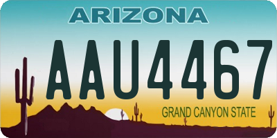AZ license plate AAU4467