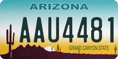 AZ license plate AAU4481