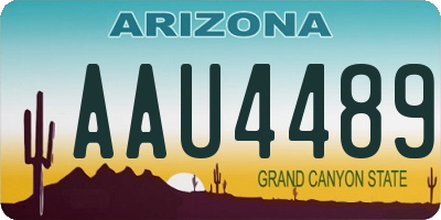 AZ license plate AAU4489