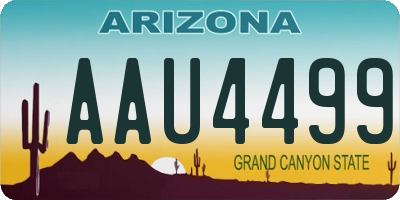 AZ license plate AAU4499