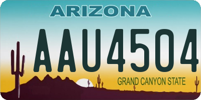 AZ license plate AAU4504